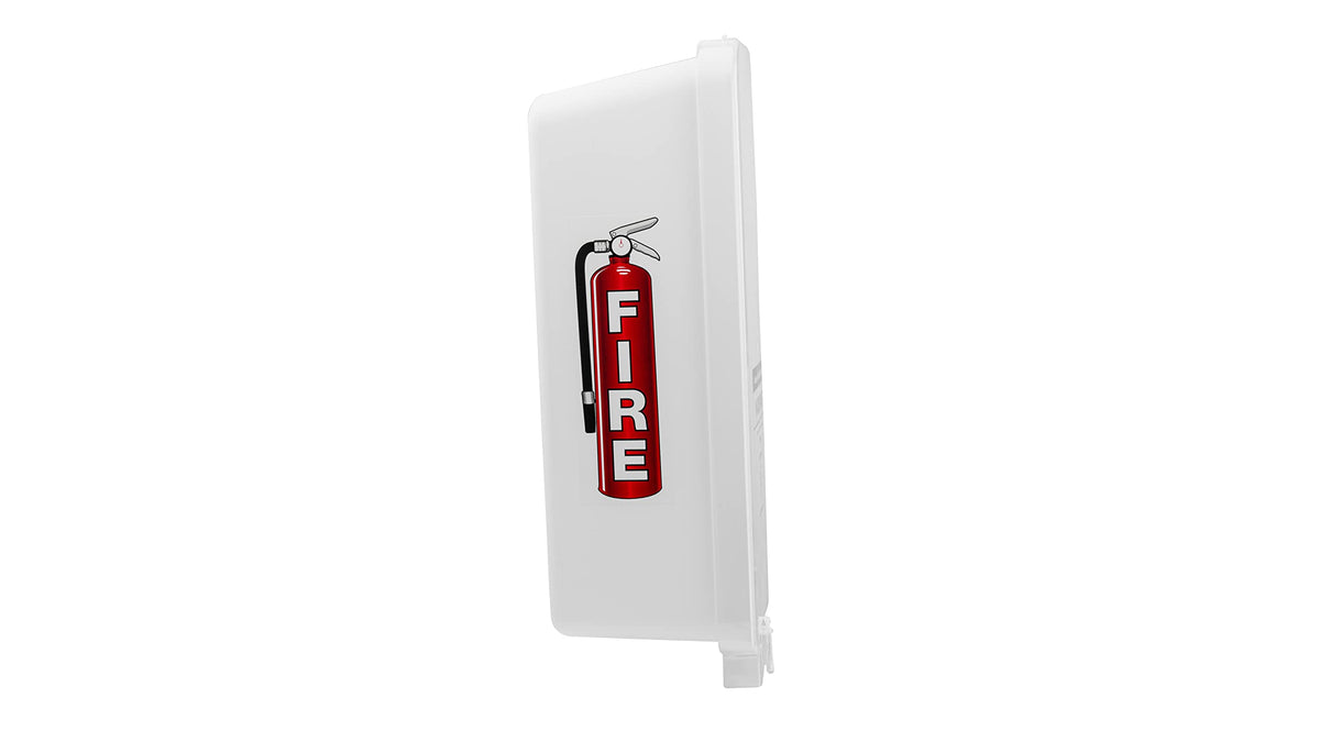3 Pack White Wall-Mounted Fire Extinguisher Cabinet with Clear Pull-Cover D551
