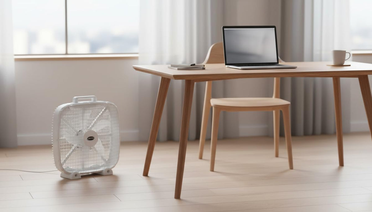 3-Speed Box Fan with Carry Handle, 5 Blades, 20-Inch, White Q880786