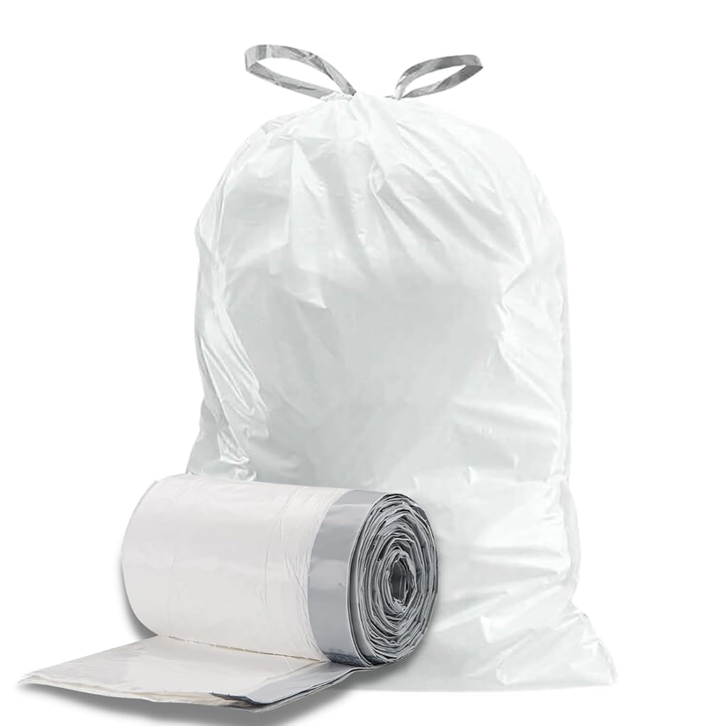 White 8-9 Gallon Drawstring Trash Bags, 100 Count N671390