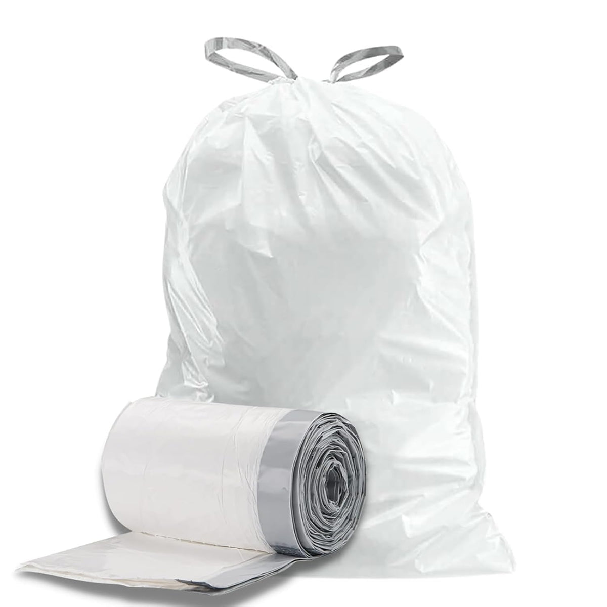 White 8-9 Gallon Drawstring Trash Bags, 100 Count N671390