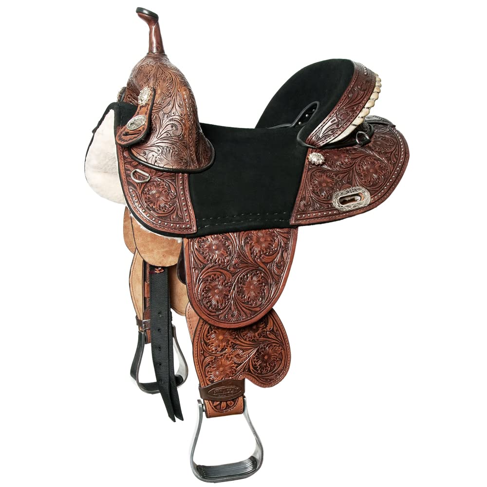 Western Horse Treeless Trail Barrel Saddle Leather I4396