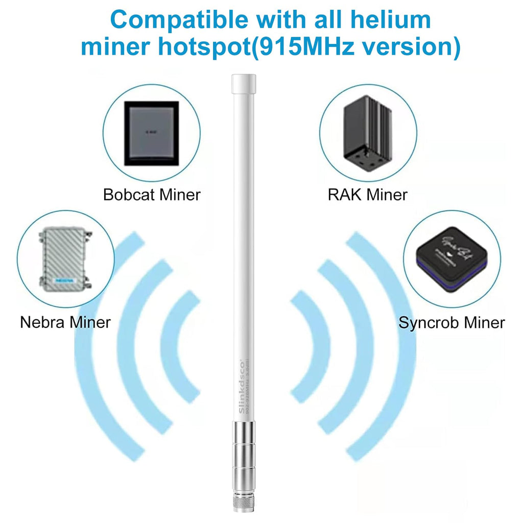 Waterproof 5.8dBi 915MHz Fiberglass Antenna with 20Ft Extension Cable R225569