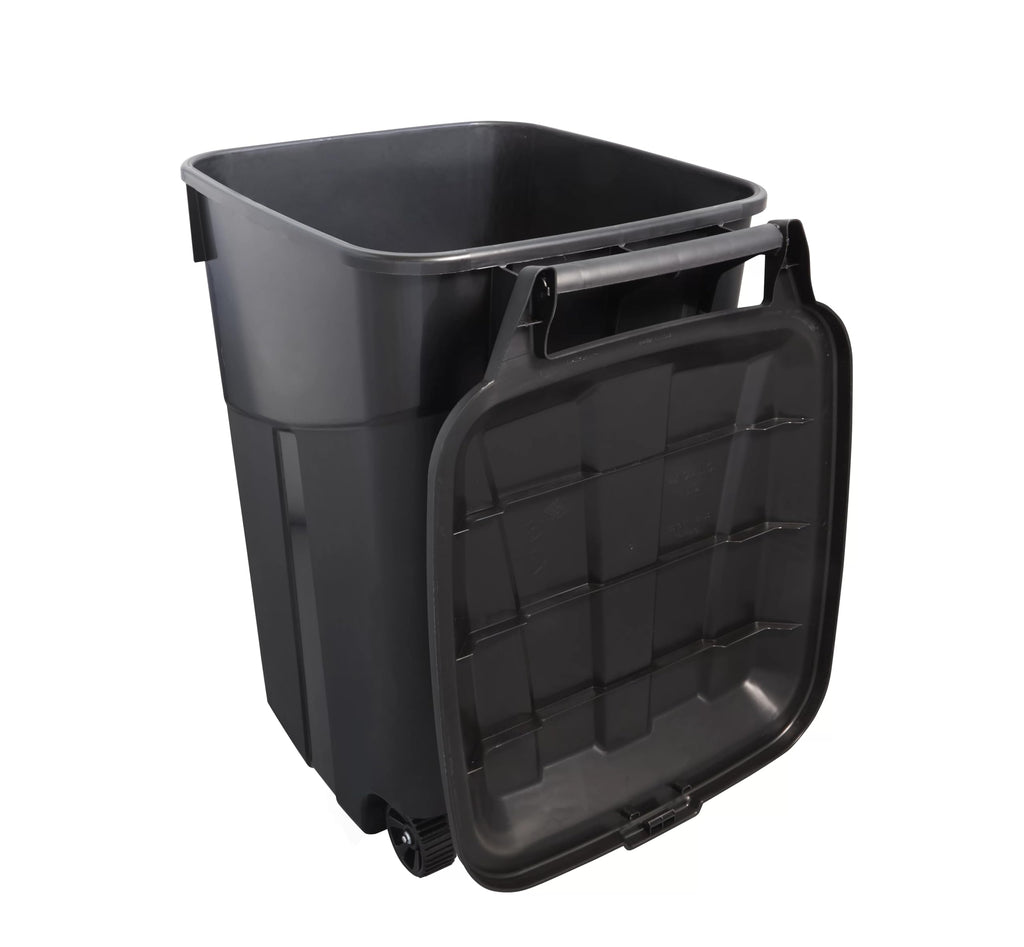 Black 45 Gallon Wheeled Plastic Garbage Can G676