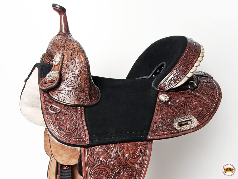Western Horse Treeless Trail Barrel Saddle Leather I4396