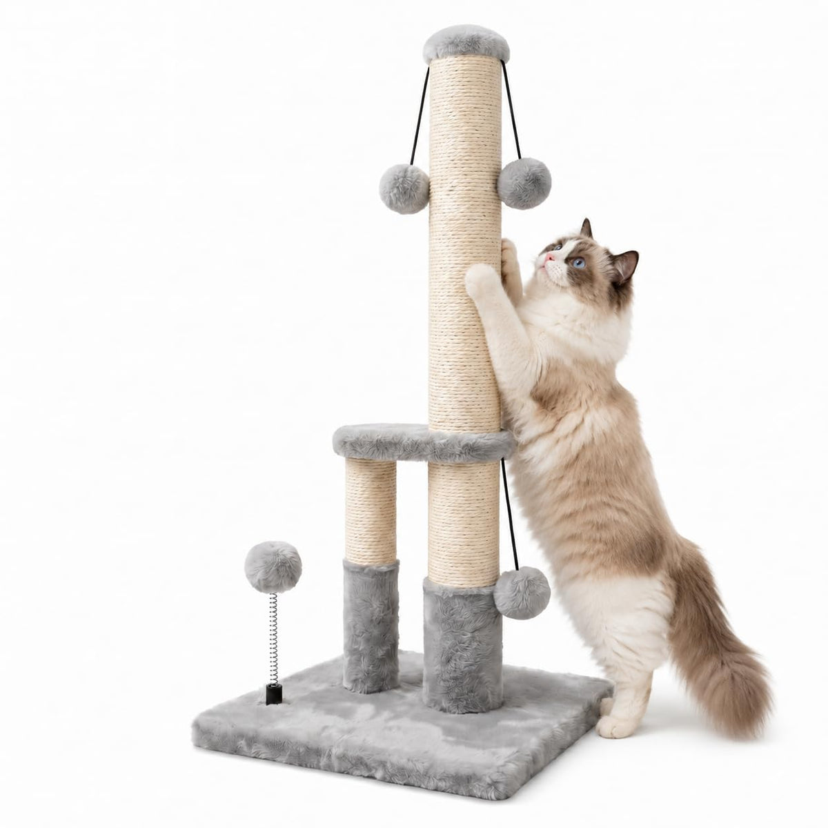 Tall Cat Scratching Post with Sisal Rope and 4 Balls A80821