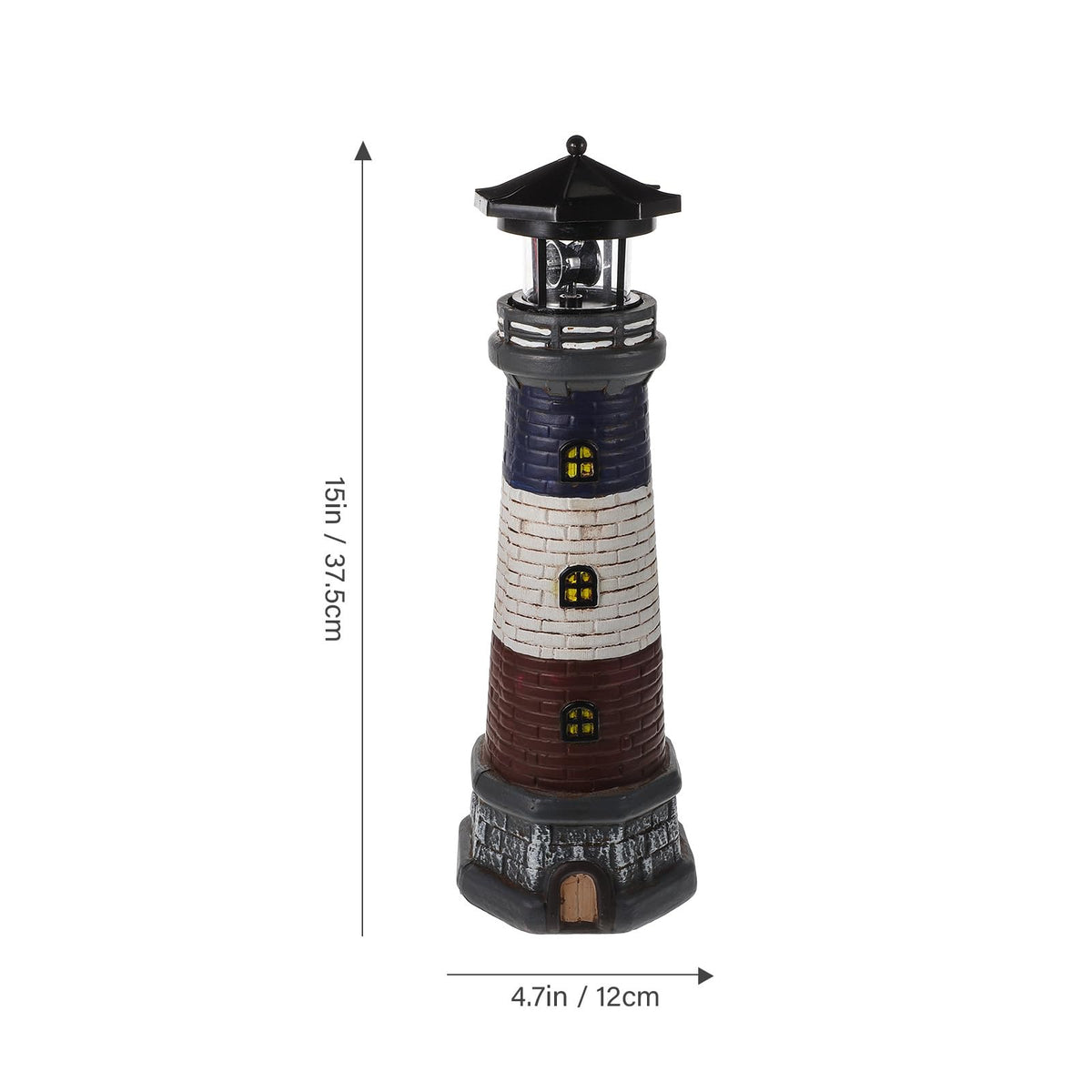 Solar Garden Lighthouse Statue 14.76In Waterproof K45857