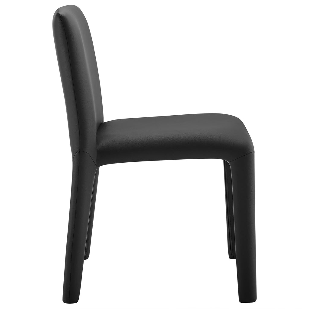 Black Faux Leather Dining Chair P764