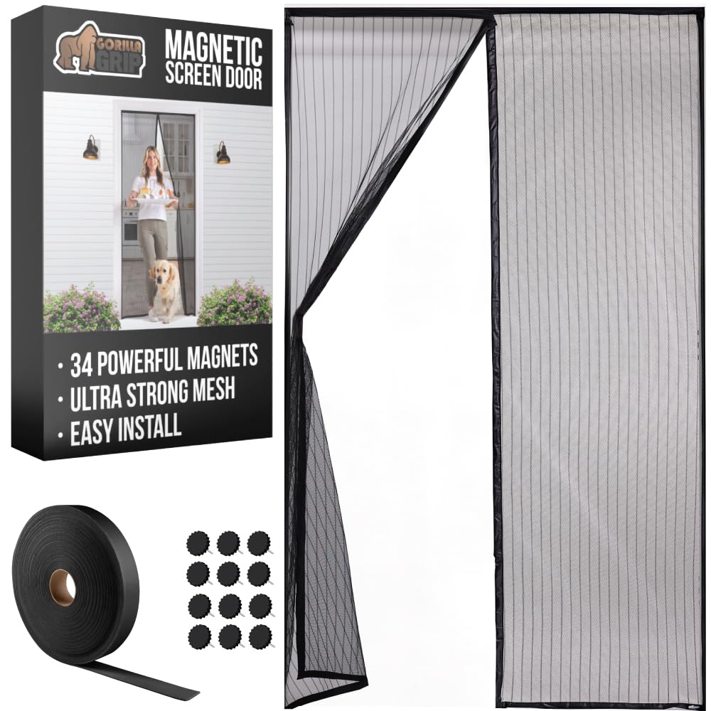 Magnetic Screen Door Black 38Wx82H S987
