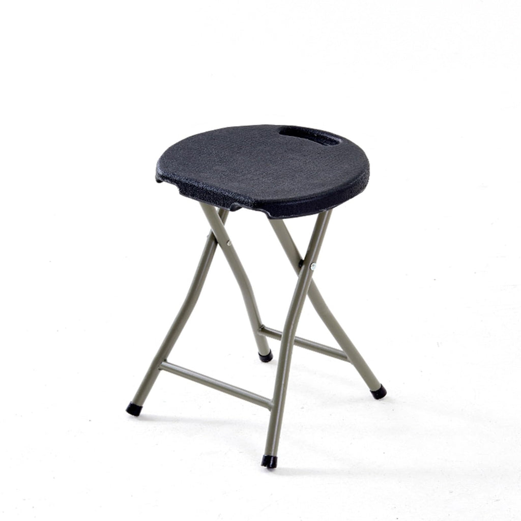 18 Inch Portable Folding Stool with Handle, 500lbs Capacity Round Plastic Chair Q75292