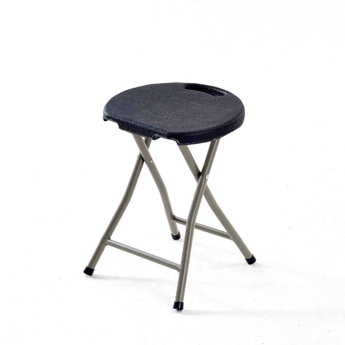 18 Inch Portable Folding Stool with Handle, 500lbs Capacity Round Plastic Chair Q75292