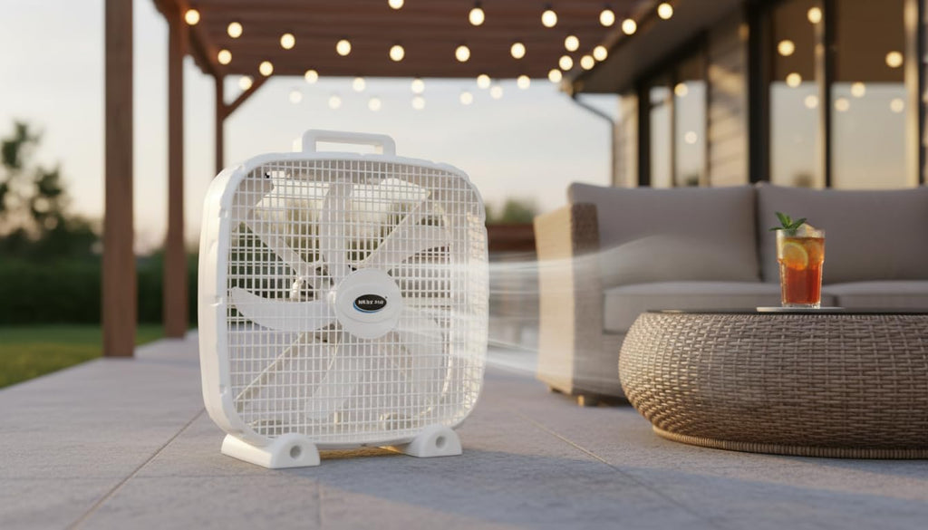 3-Speed Box Fan with Carry Handle, 5 Blades, 20-Inch, White Q880786