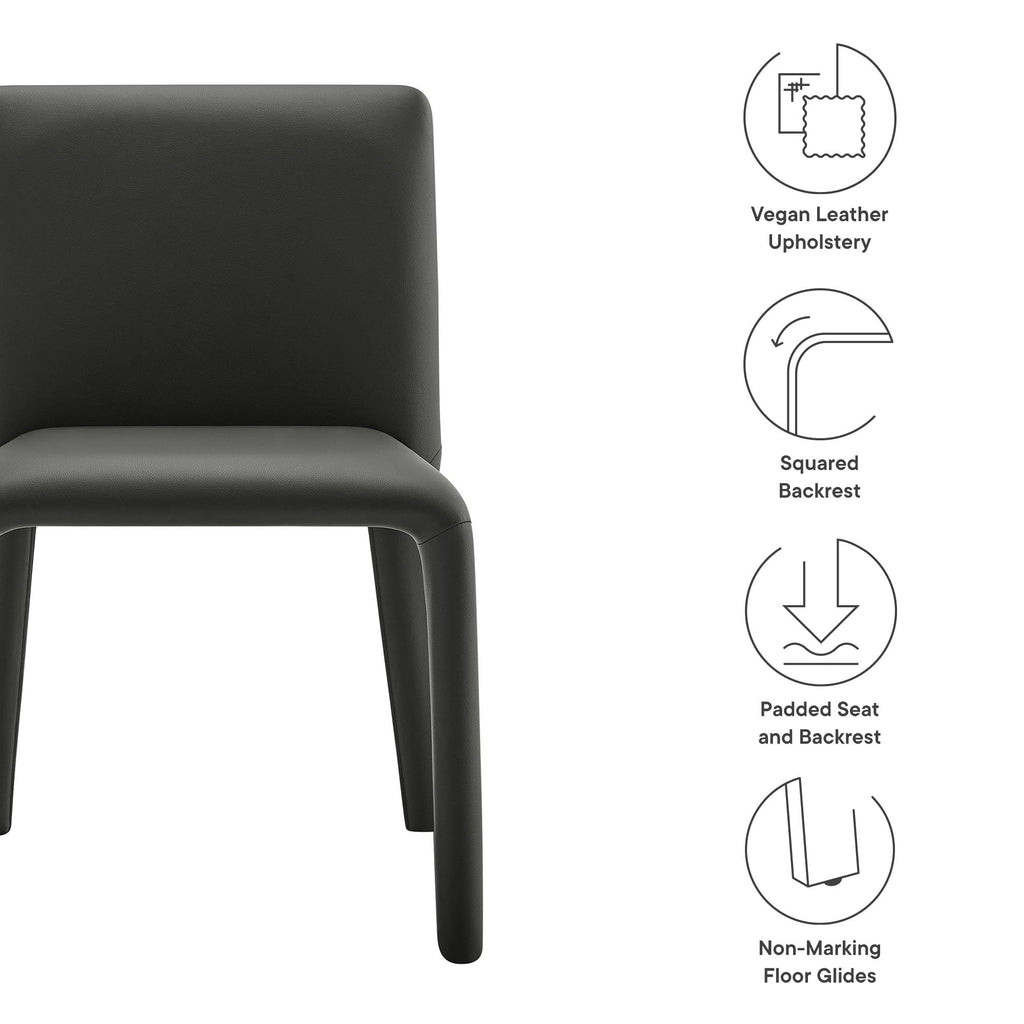 Black Faux Leather Dining Chair P764