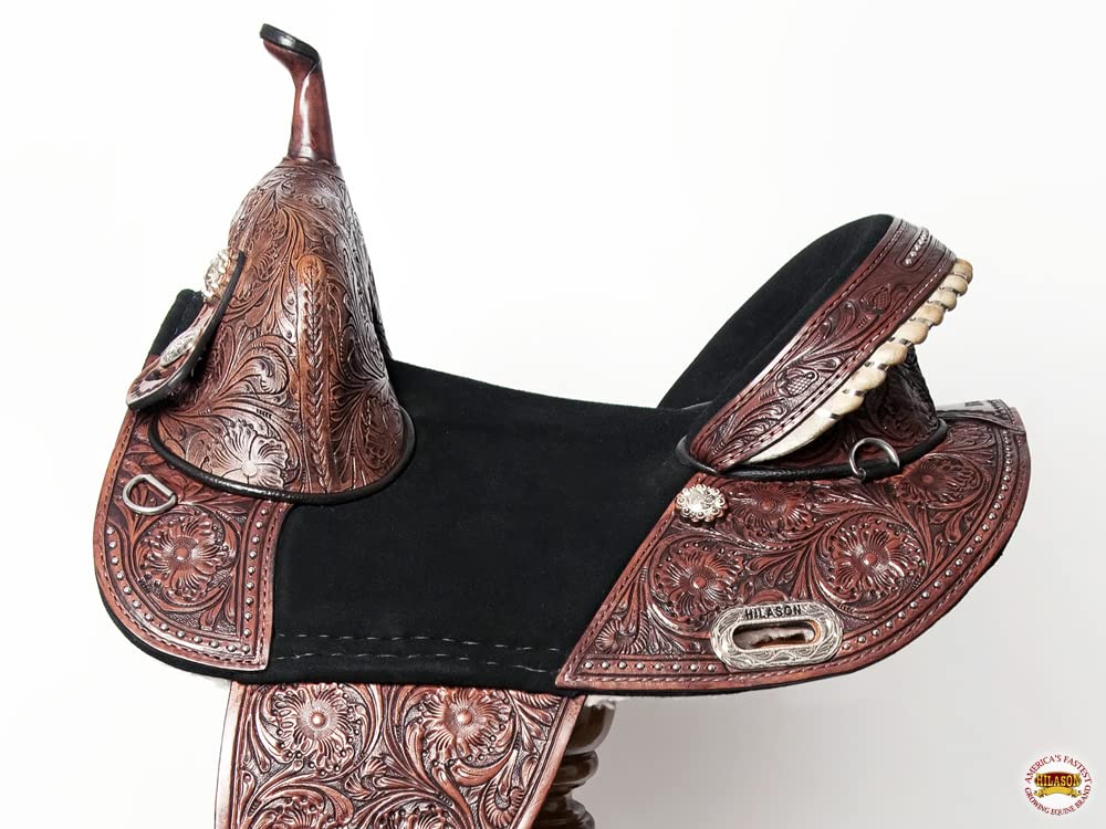 Western Horse Treeless Trail Barrel Saddle Leather I4396