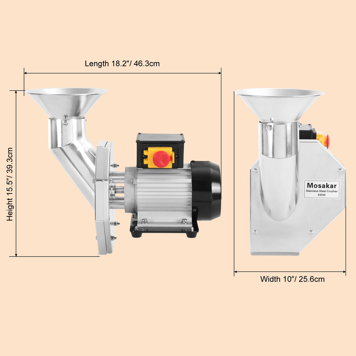 Tabletop Fruit Crusher Stainless Steel Blade I659