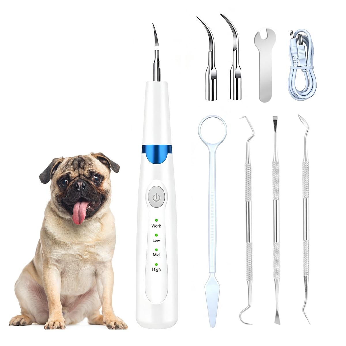 Pet Ultrasonic Tooth Cleaner with 3 Adjustable Modes B4860