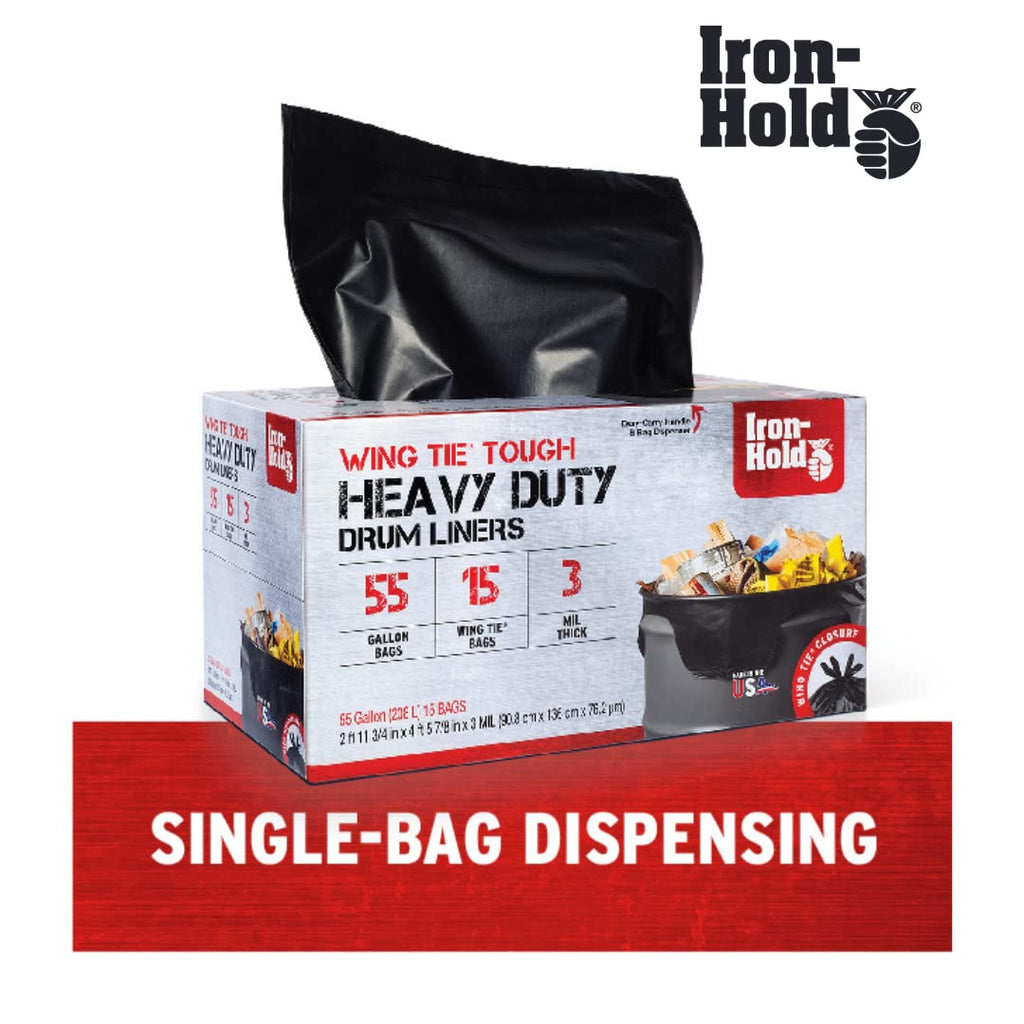 45 Gallon 18 Bags Black Heavy Duty Trash Bags H101