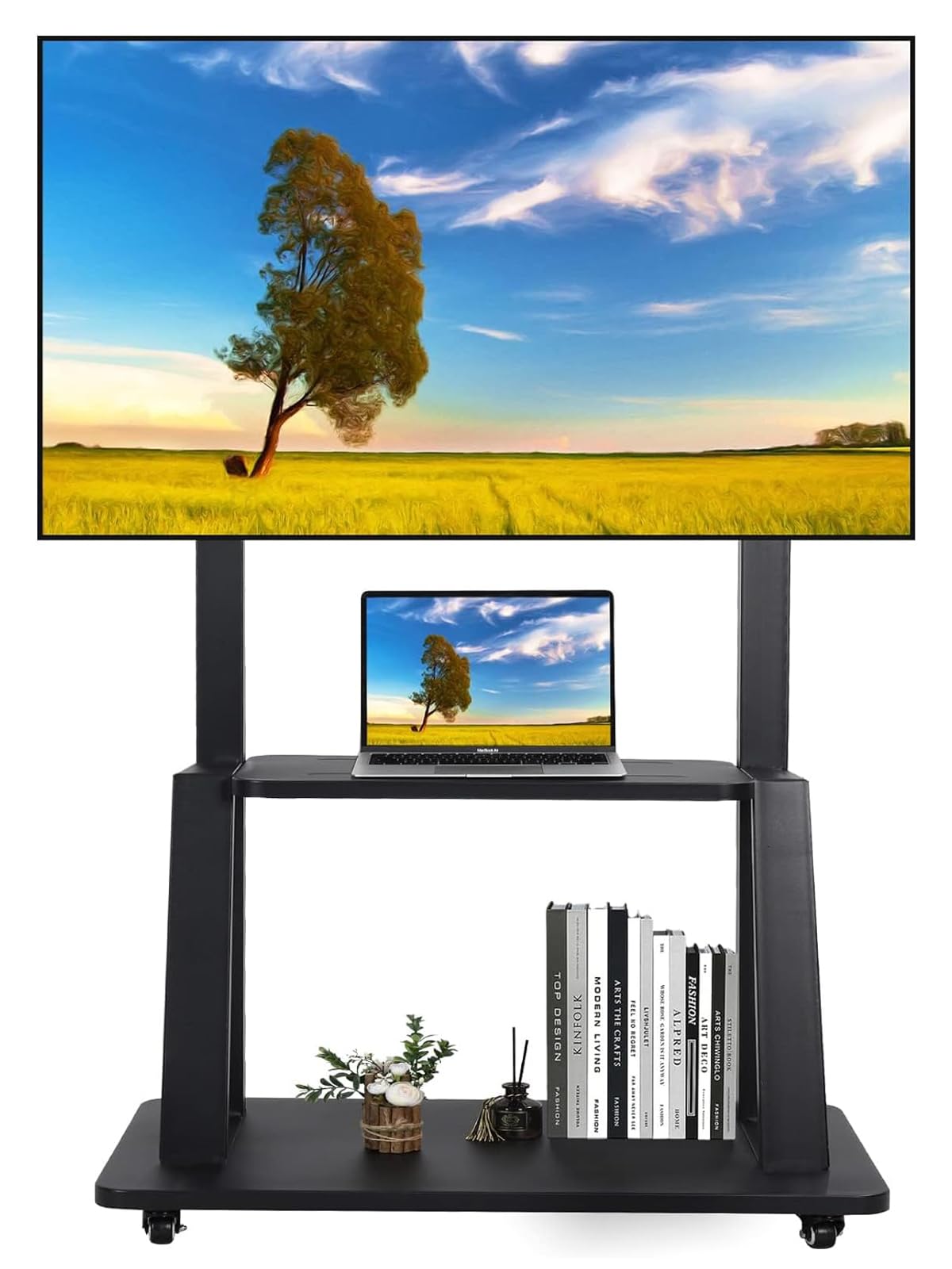 Rolling TV Stand with Wheels for 32-75 Inch Flat Panel Screens with Shelf G231