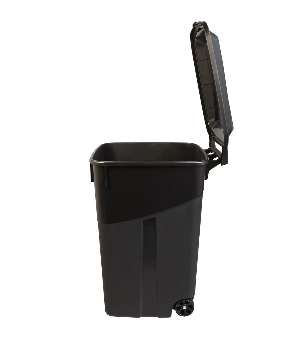 Black 45 Gallon Wheeled Plastic Garbage Can G676
