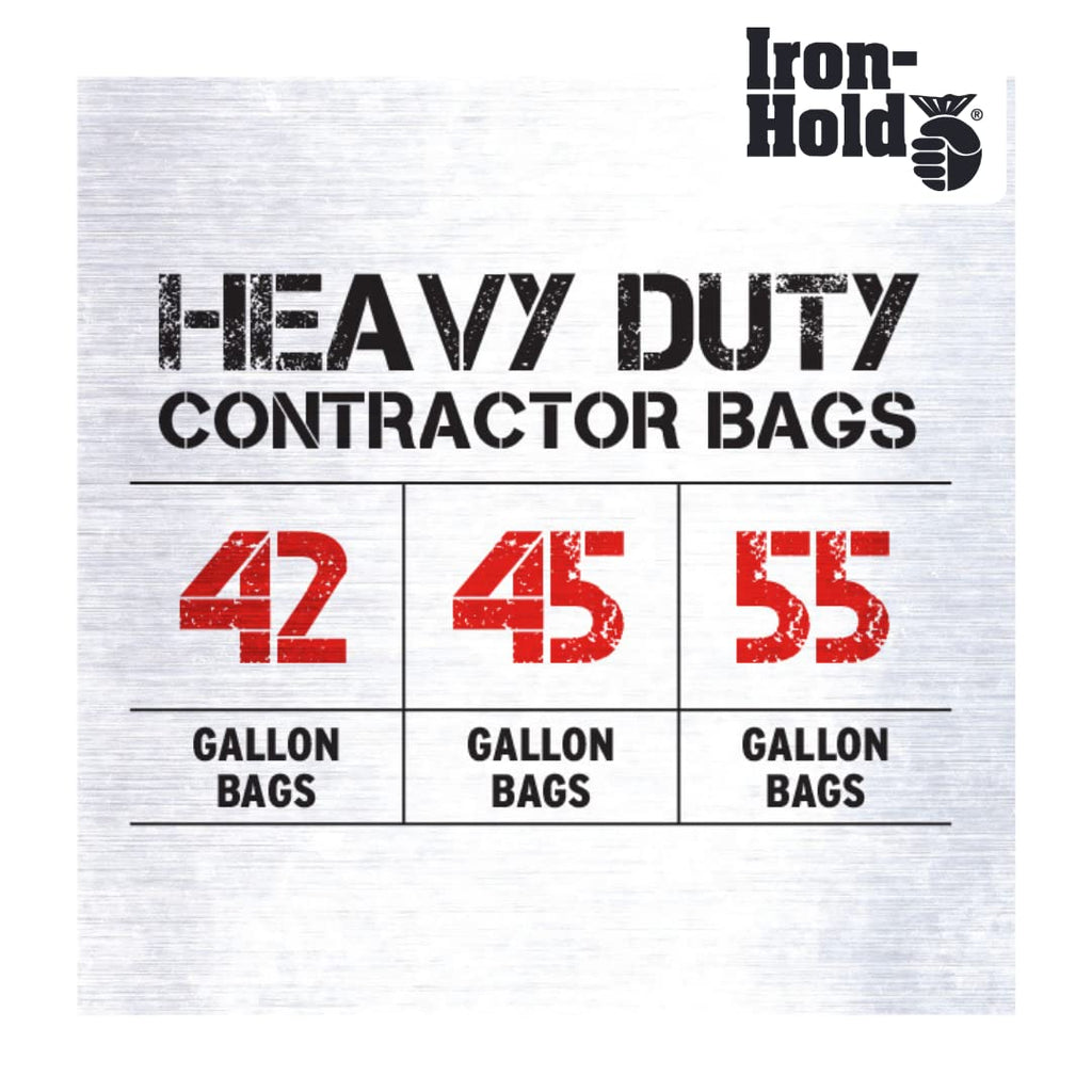 45 Gallon 18 Bags Black Heavy Duty Trash Bags H101