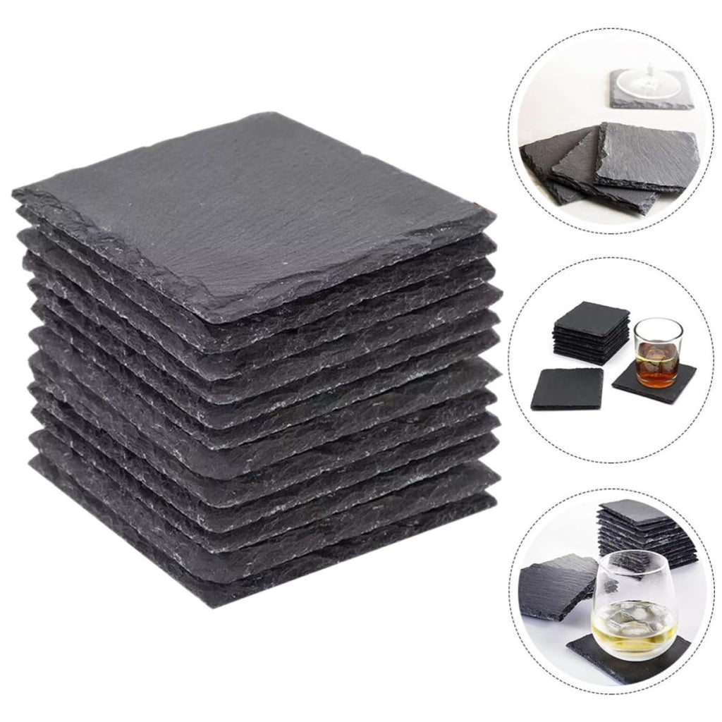 Natural Stone Coasters Set 12pcs with Non Slip Bottom R638239