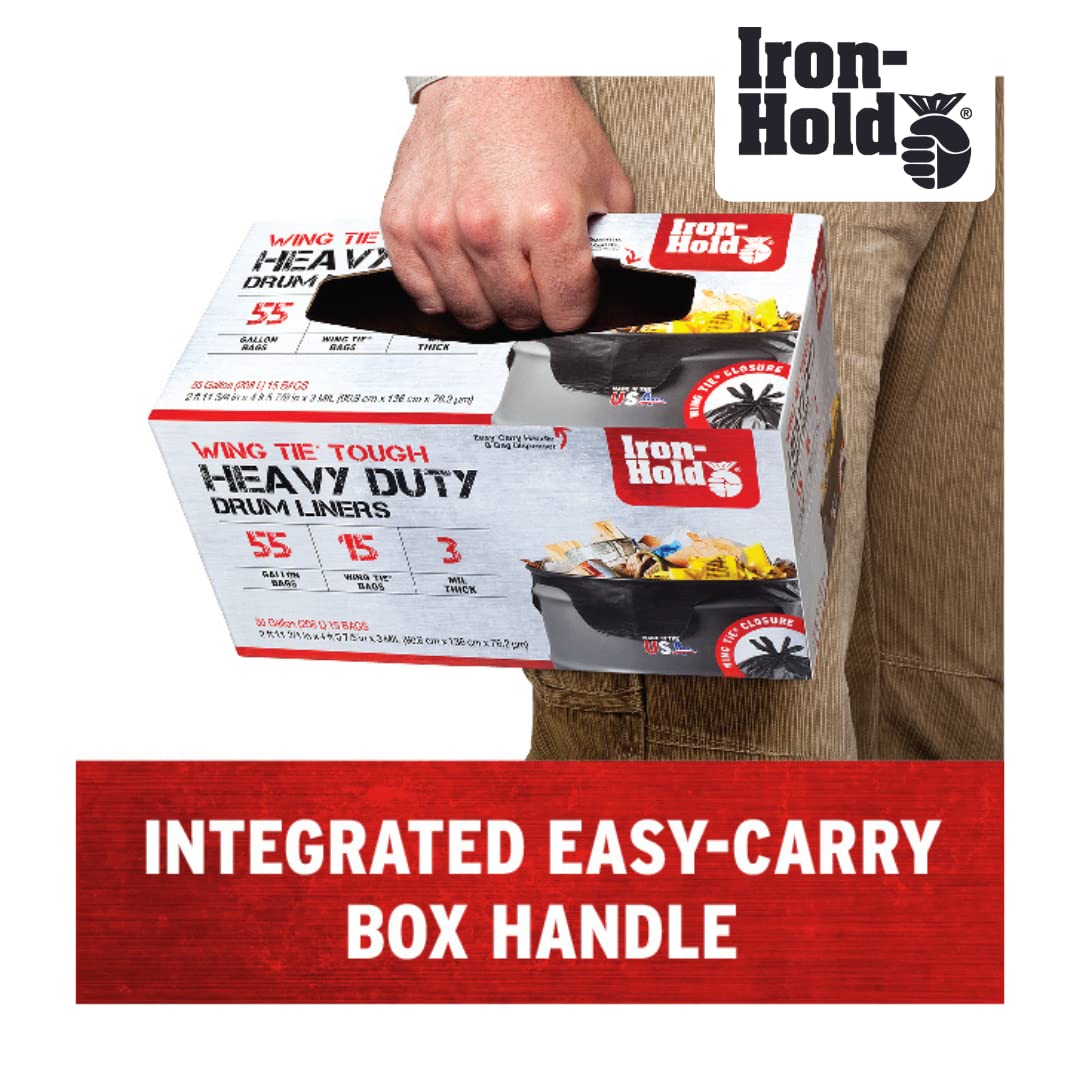 45 Gallon 18 Bags Black Heavy Duty Trash Bags H101