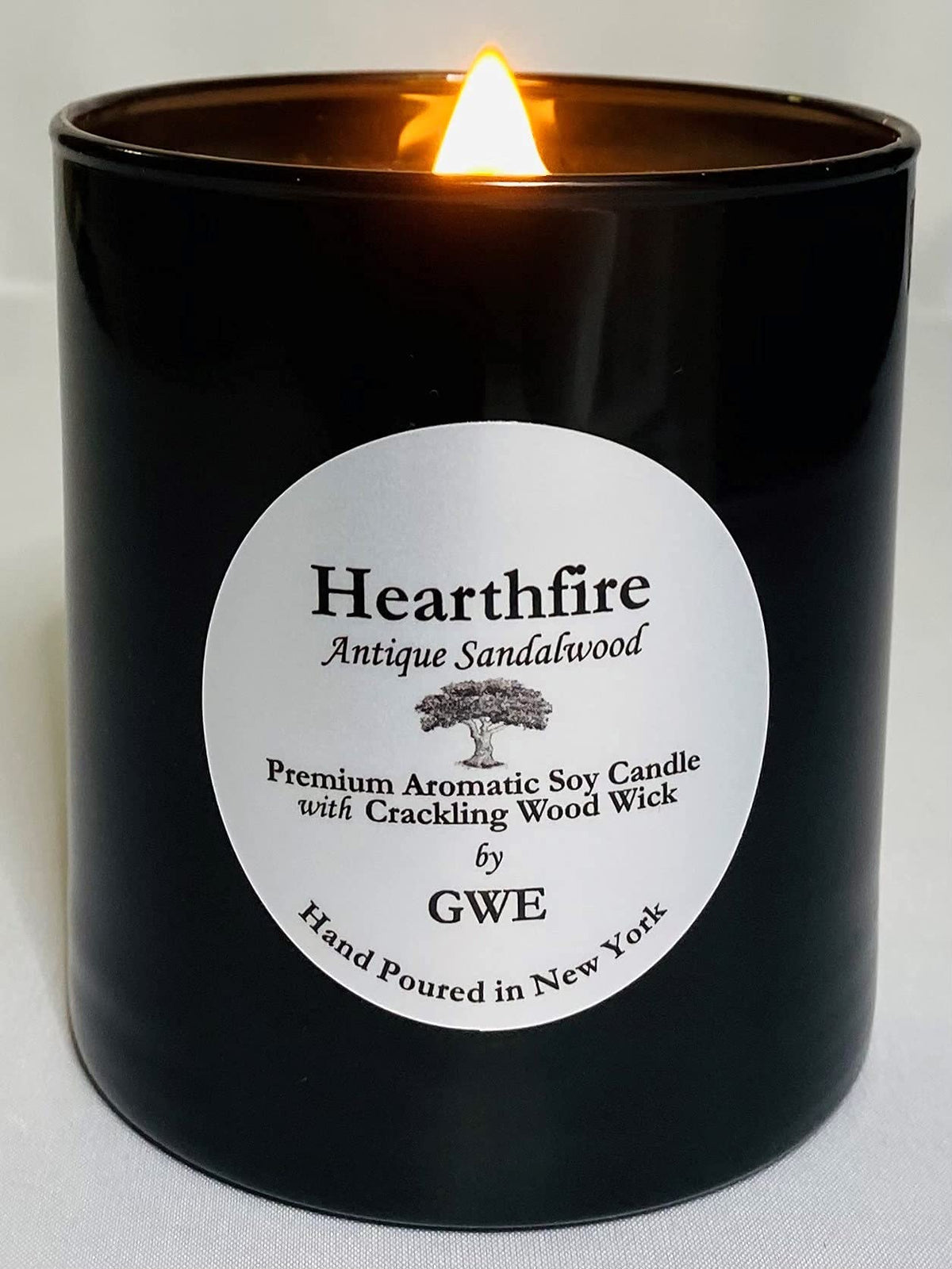 Sandalwood Scented Soy Candle with Wood Wick Z242