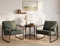 Set of 2 Green Fabric Accent Chair S3701