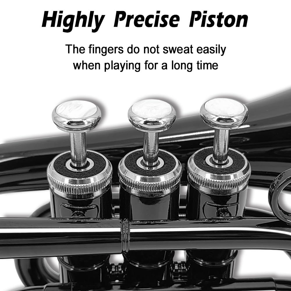Bb Flat Pocket Trumpet with 7C Mouthpiece and Hard Case Y327