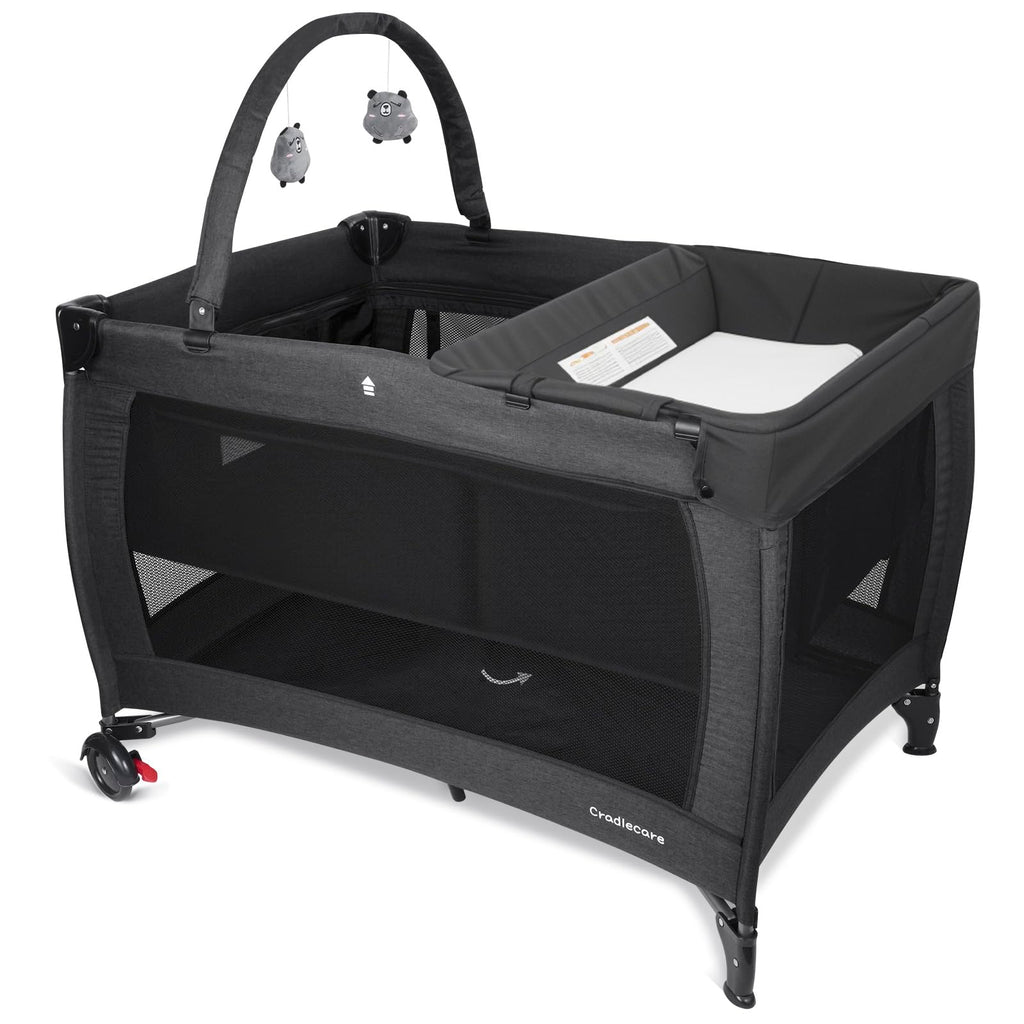 3-in-1 Pack and Play with Changing Table & Carry Bag, Black D701