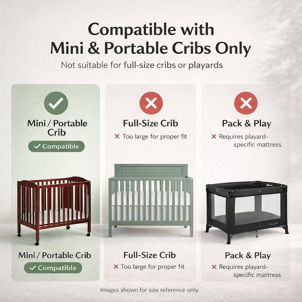 2-in-1 Mini Crib Mattress, Dual-Sided Waterproof Q208800
