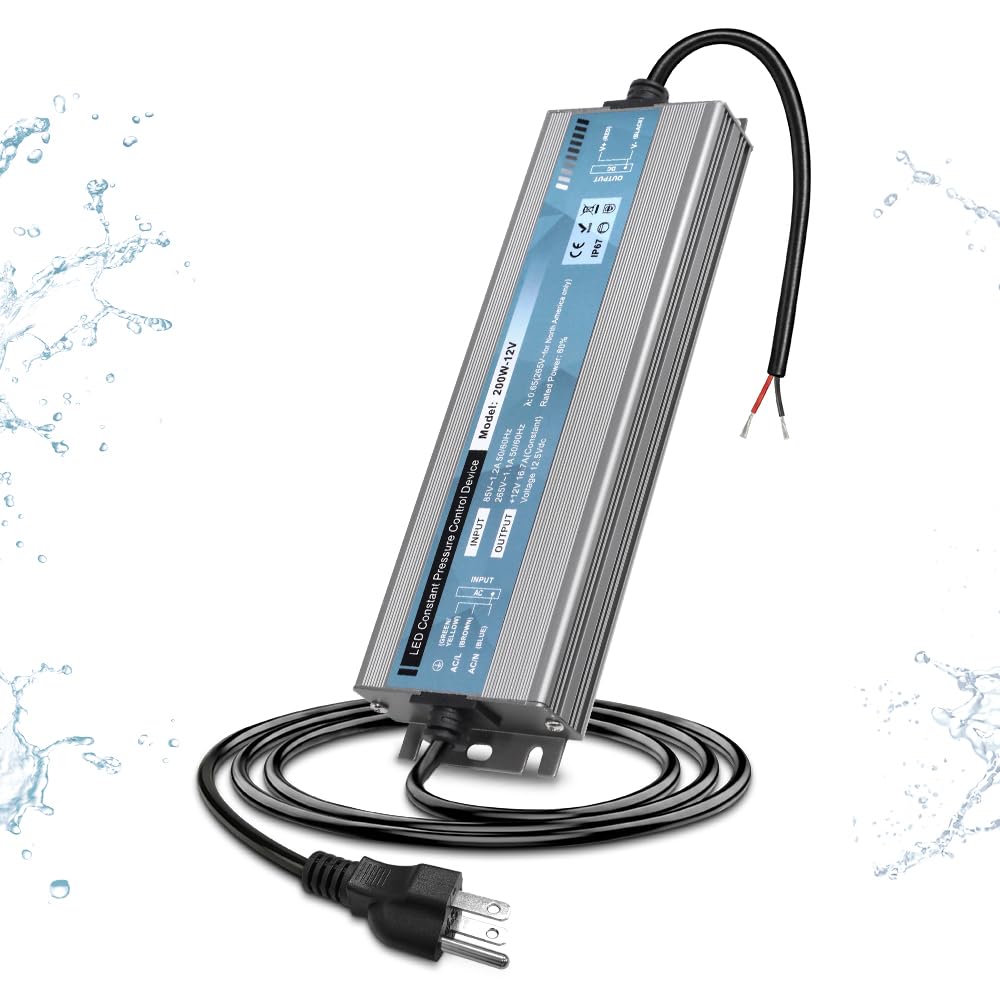 200W IP67 Waterproof LED Power Supply 85V-265V AC to 12V DC Converter L975