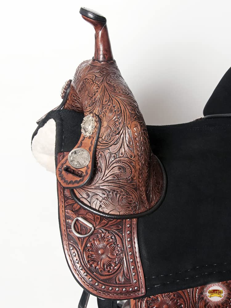 Western Horse Treeless Trail Barrel Saddle Leather I4396