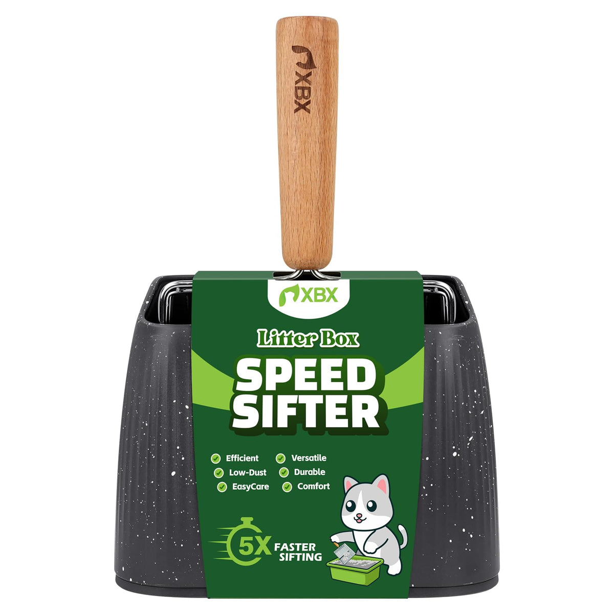 Heavy Duty Stainless Steel Cat Litter Scoop with Holder Y2427