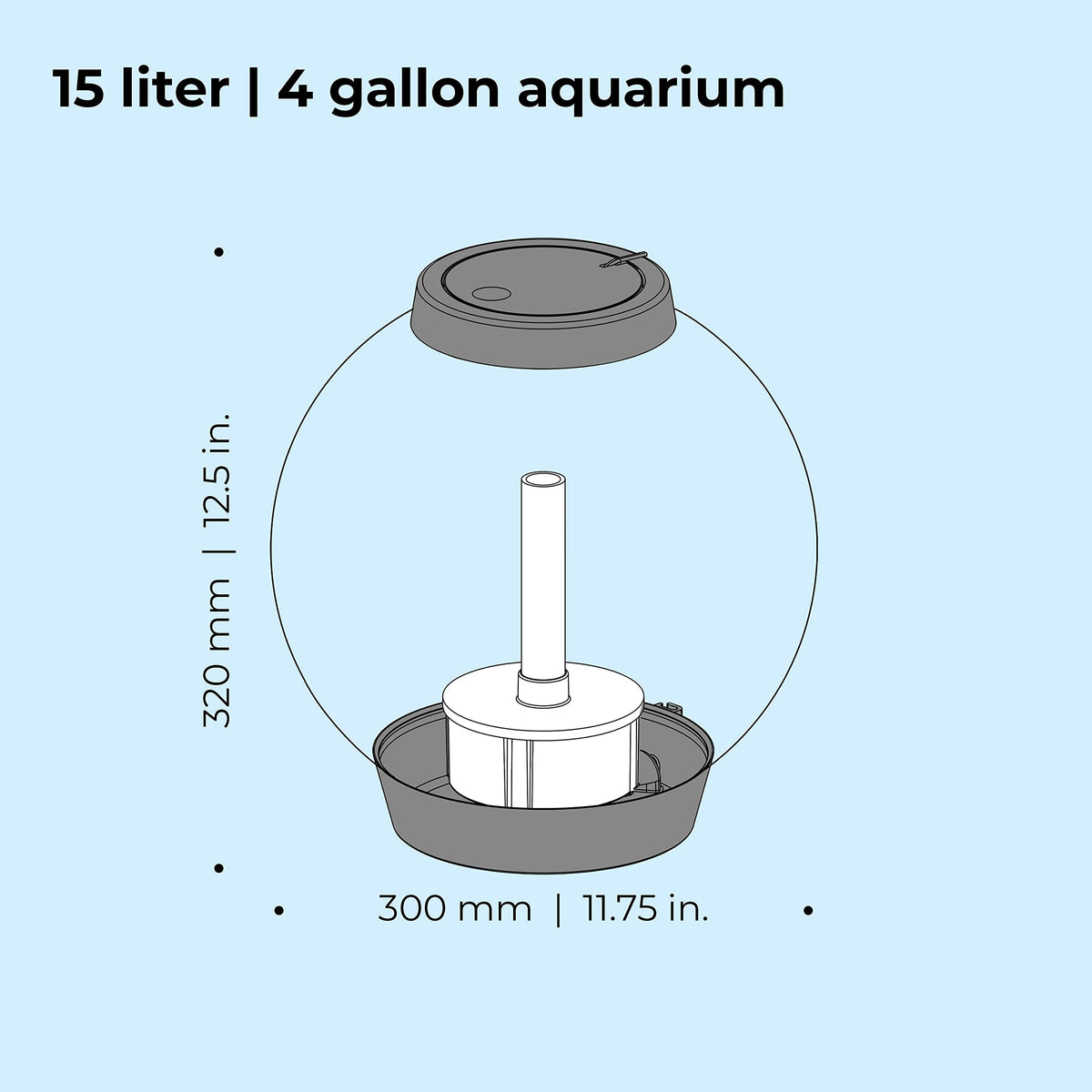 15 Acrylic Aquarium with White LED Lights I735656