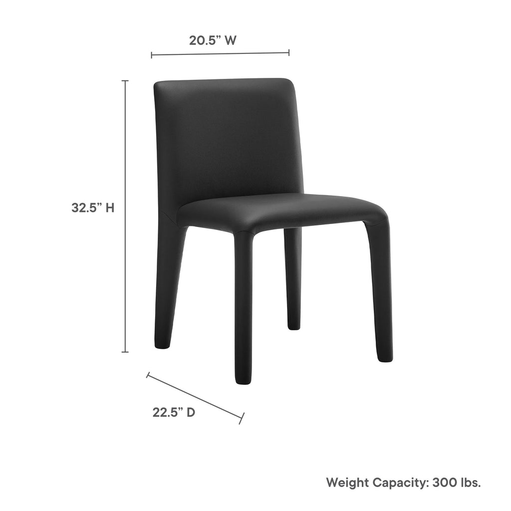 Black Faux Leather Dining Chair P764