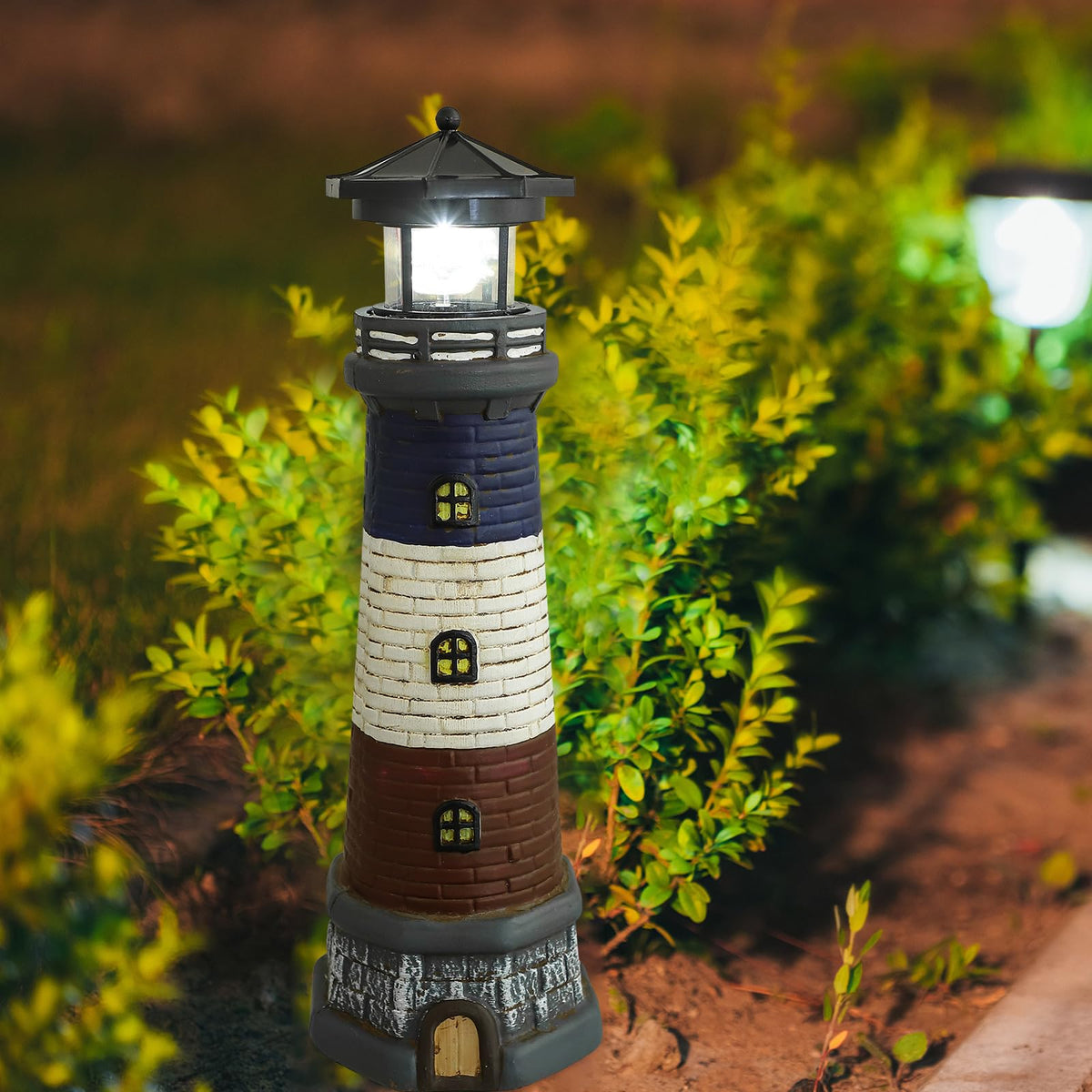 Solar Garden Lighthouse Statue 14.76In Waterproof K45857