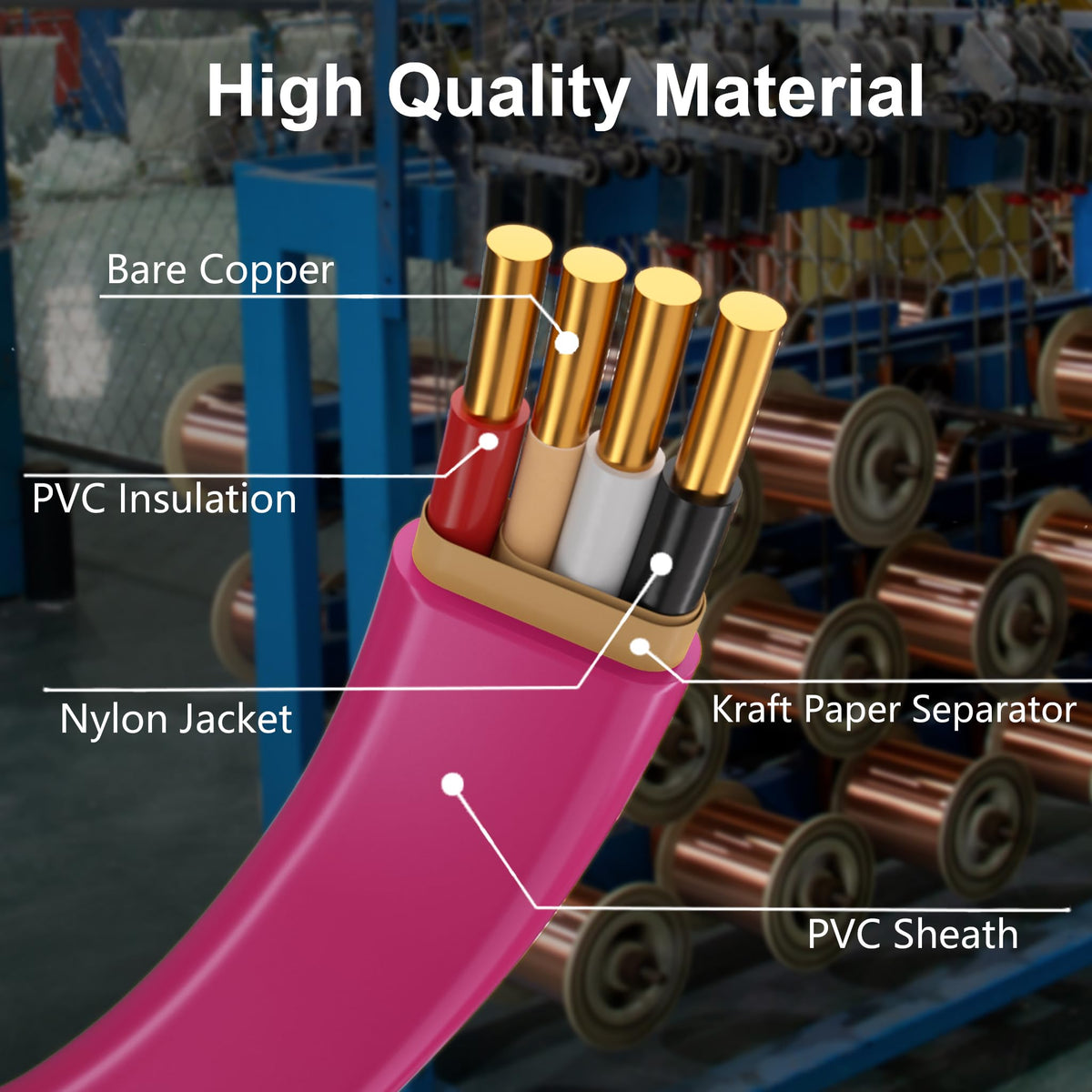 Pink 100FT Non-Metallic Sheathed Cable R857841
