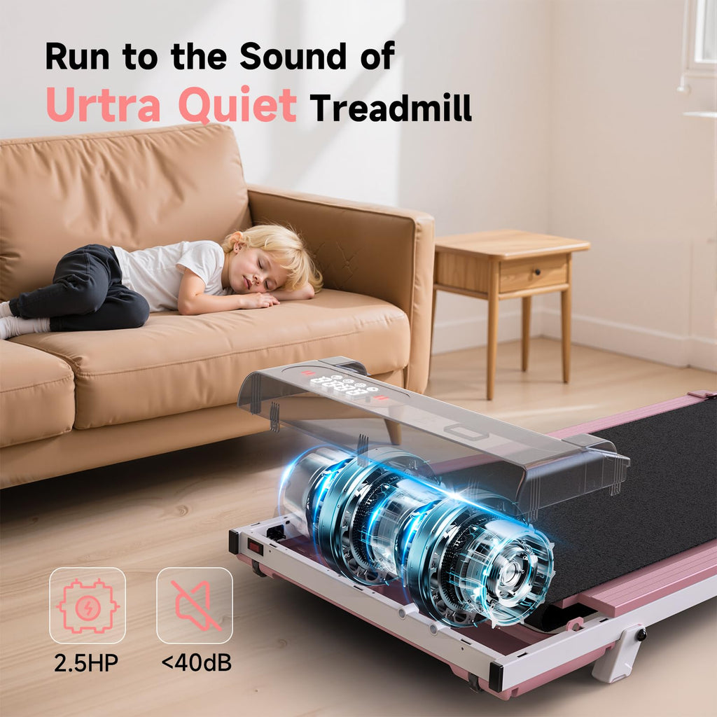 Pink 3 in 1 Portable Walking Pad Treadmill G62785