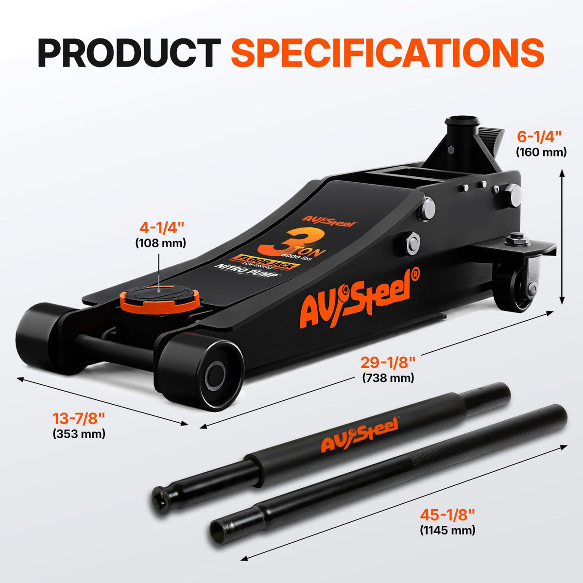 3 Ton Low Profile Hydraulic Steel Floor Jack U9252