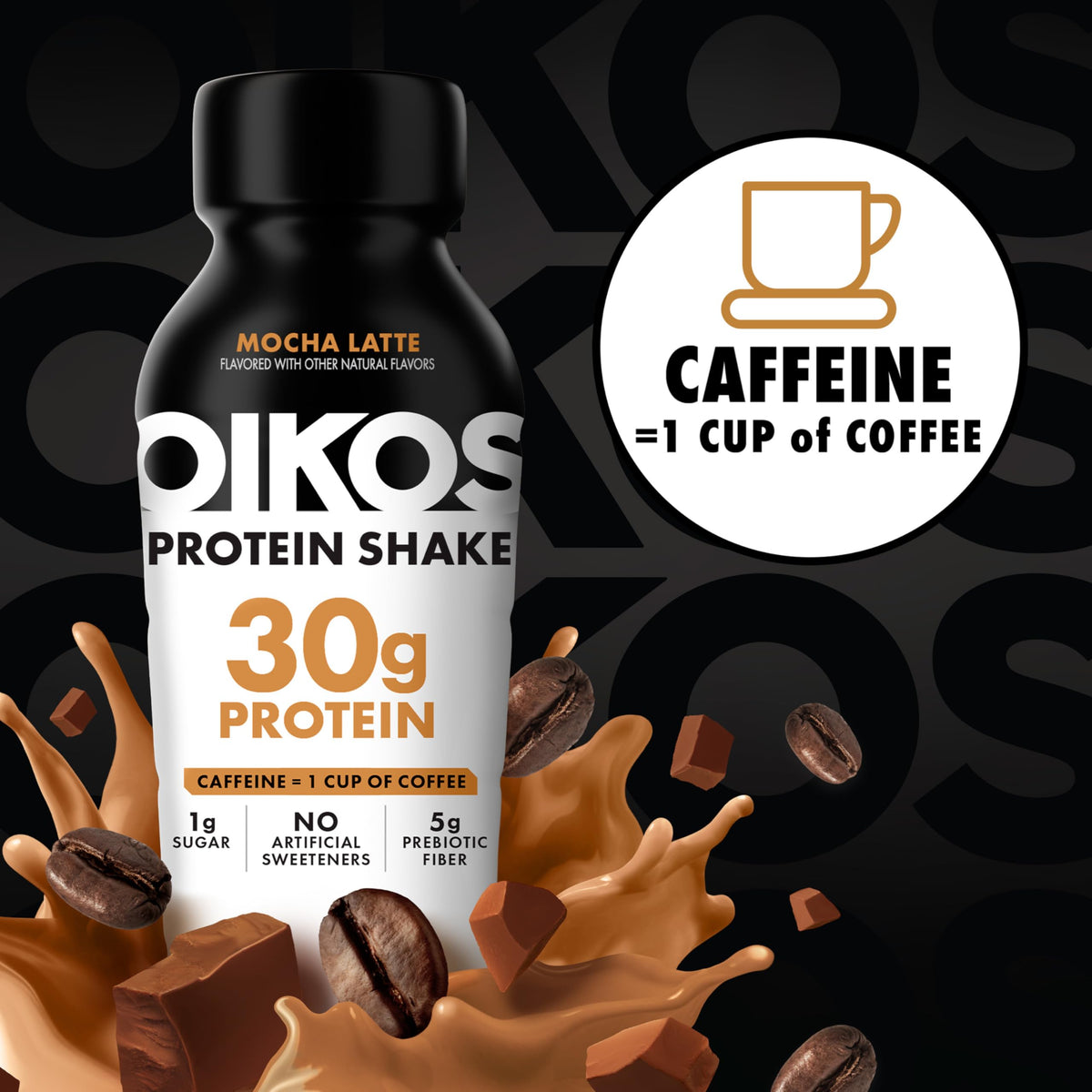 30g Protein Shake, Mocha Latte, 5g Prebiotic Fiber, 12 fl oz Bottle, 12 Count O303637