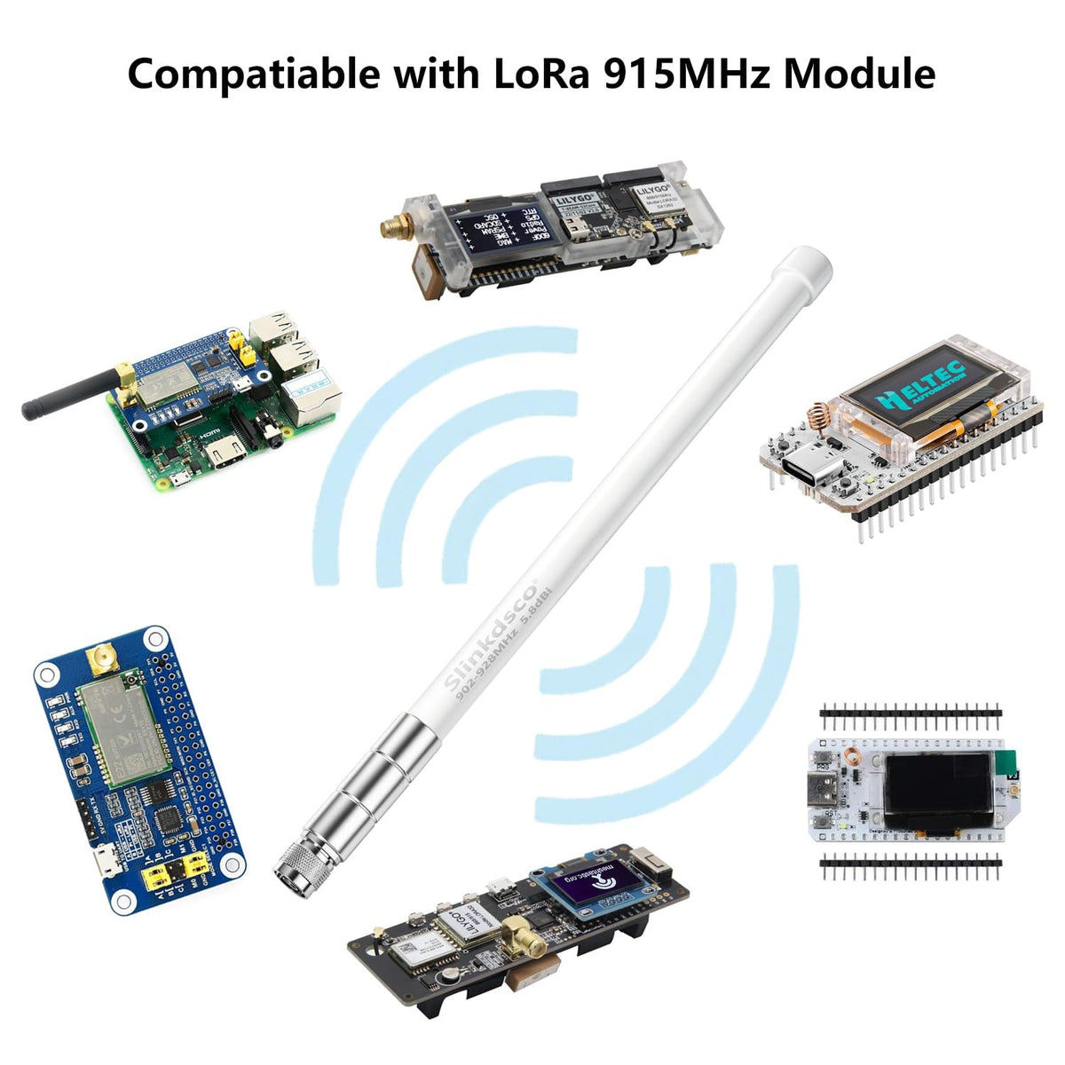 Waterproof 5.8dBi 915MHz Fiberglass Antenna with 20Ft Extension Cable R225569