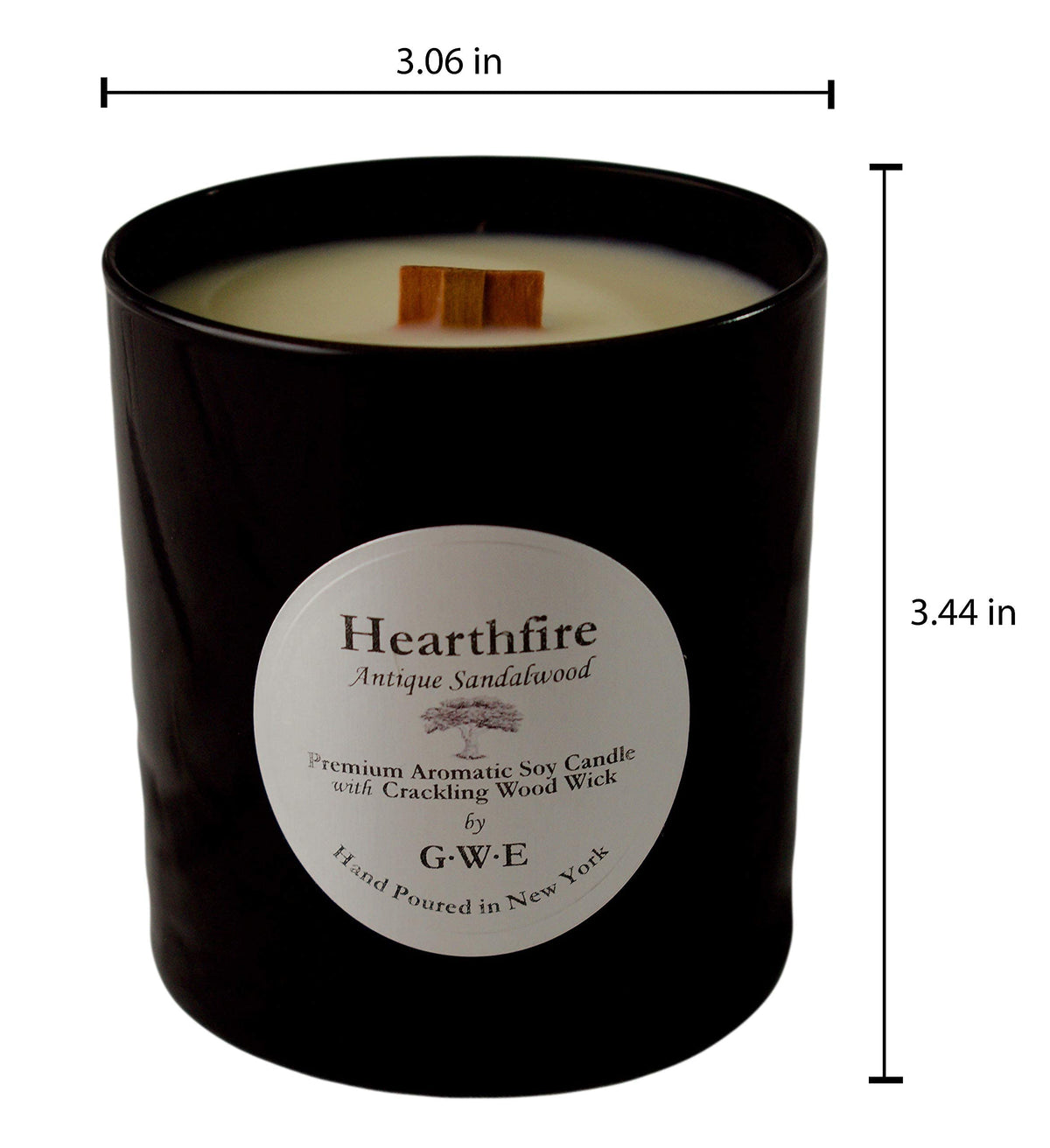 Sandalwood Scented Soy Candle with Wood Wick Z242