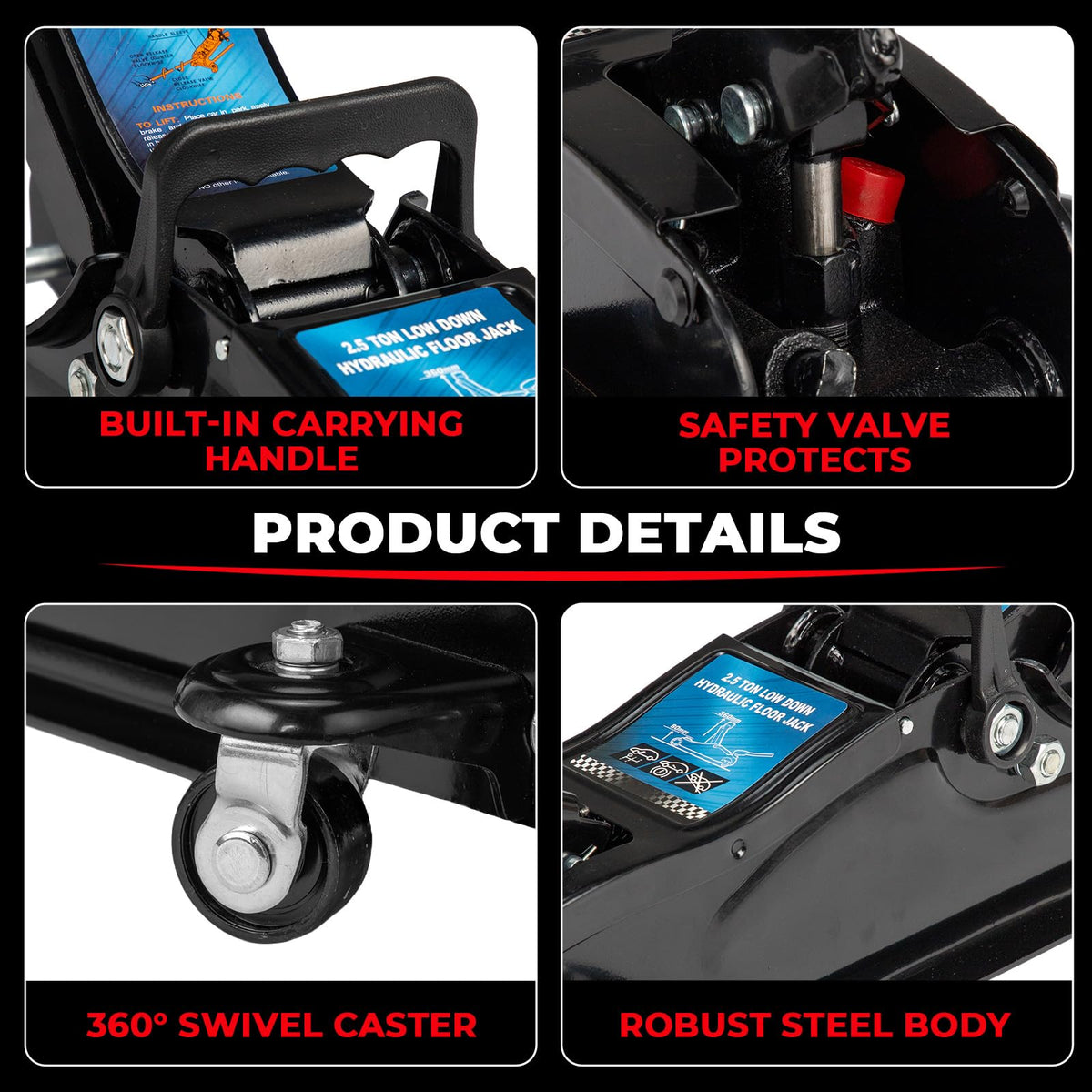Heavy Duty Steel Hydraulic Floor Jack P588