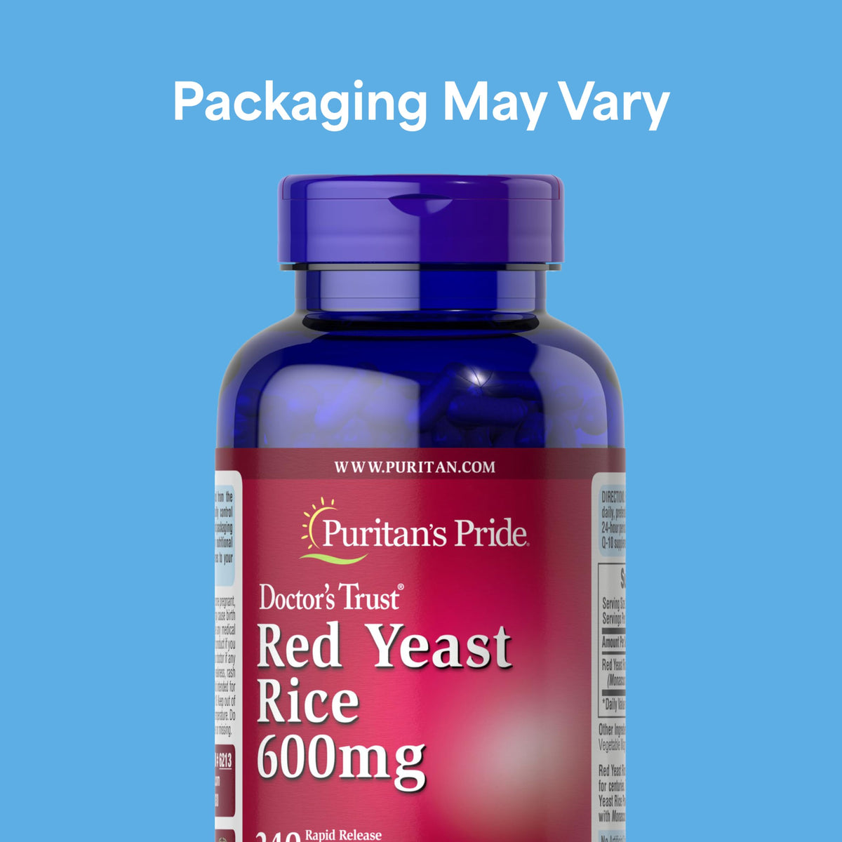 Red Yeast Rice 600mg 240 Capsules Y9723