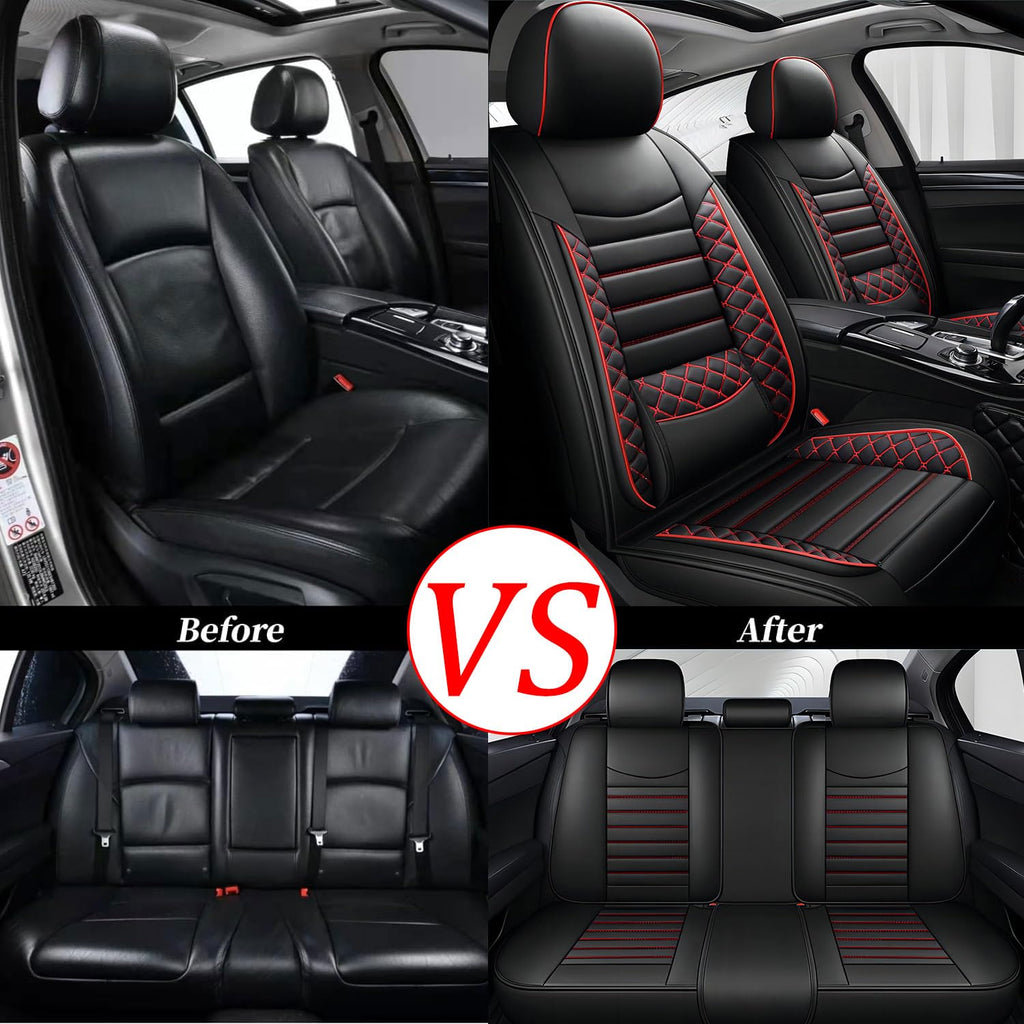 Leather 5-Seat Car Seat Covers Full Set J92038