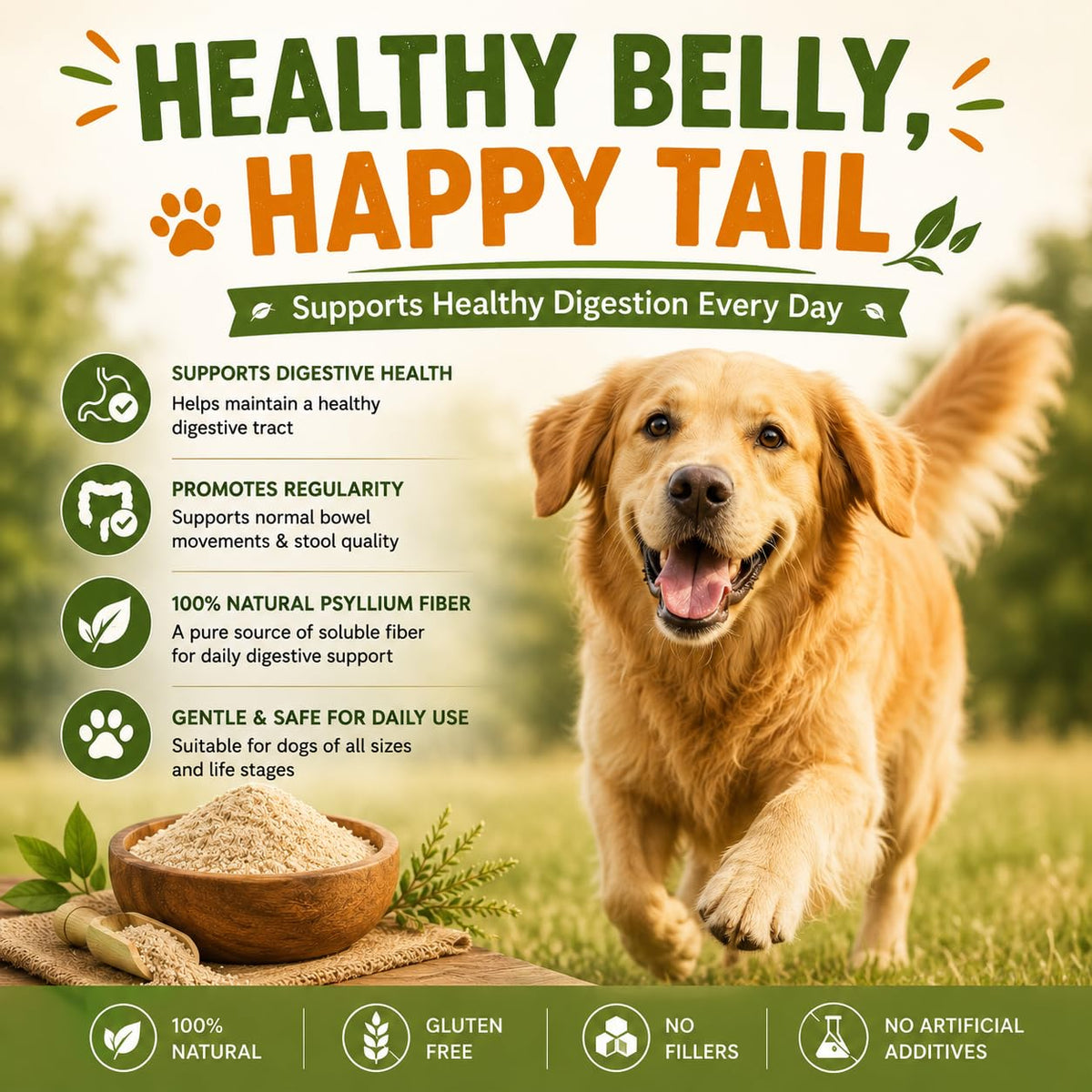 Psyllium Husk Powder for Dogs 9 oz P161