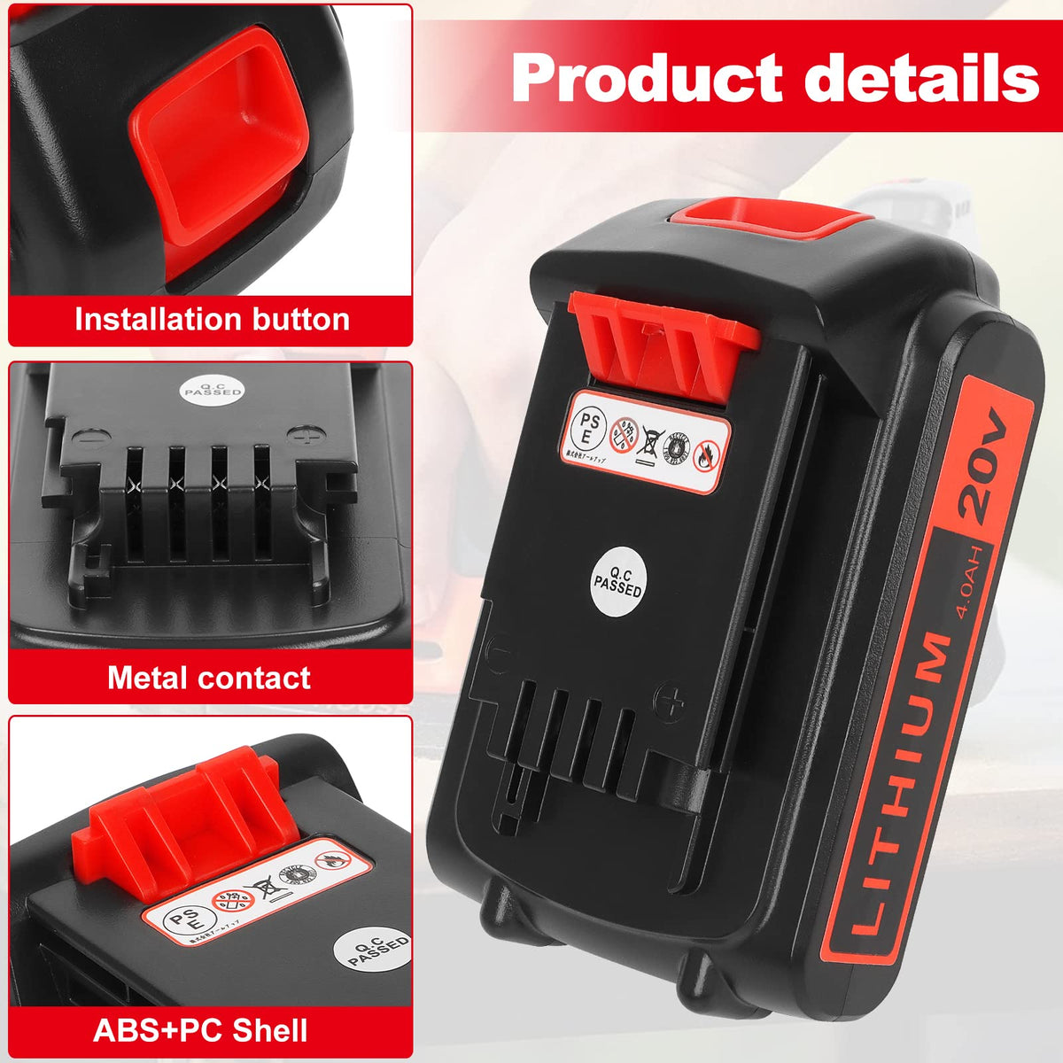 20V Lithium 4.0 ah 2 Pack Battery R913529