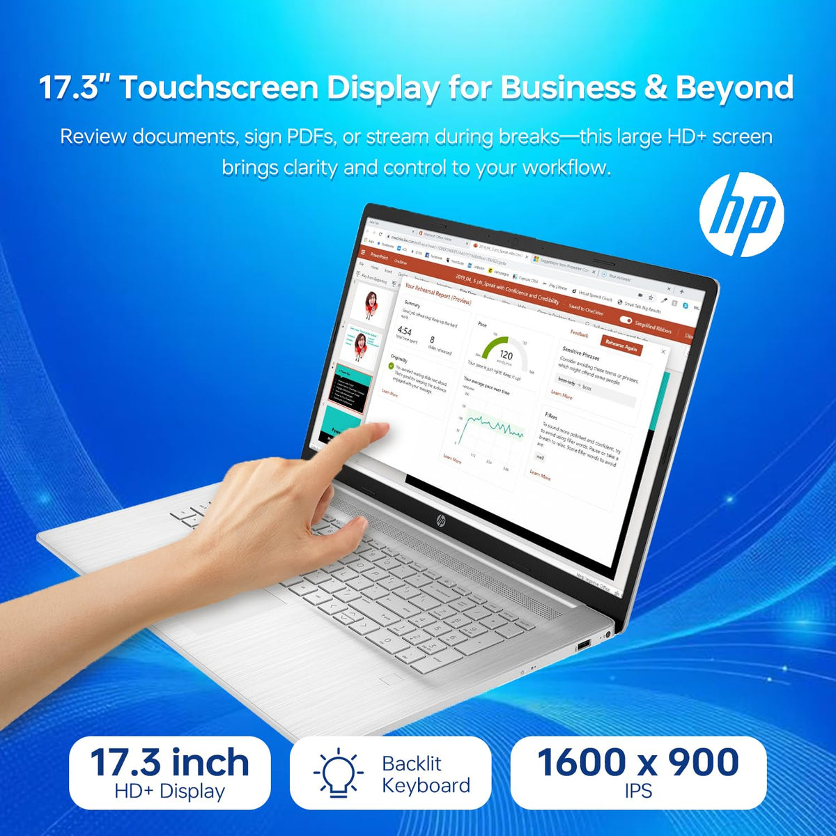 17.3" HD+ Touchscreen Laptop, Intel Core i7, 16GB RAM, 512GB SSD, Silver A517