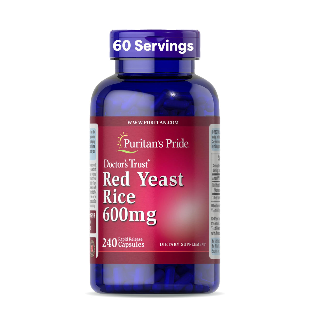 Red Yeast Rice 600mg 240 Capsules Y9723