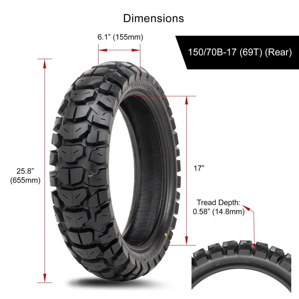 150/70B-17 Adventure Motorcycle Tire Q495